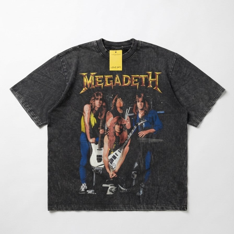 HOJ MEGADETH ACID WASH TEES